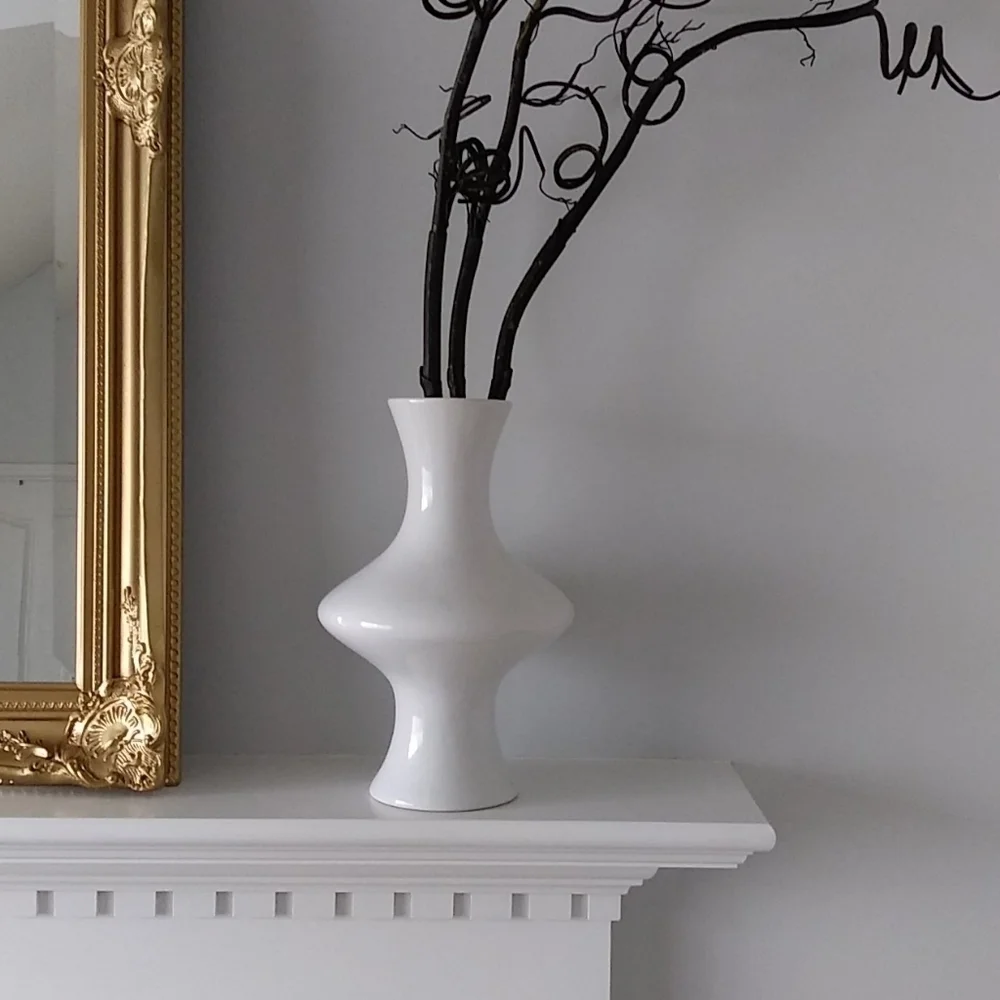 Mid Century Modern Vase white‎ home decor ceramic